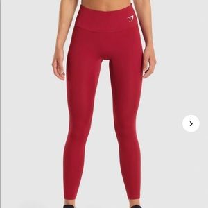 Gymshark training leggings-red-medium